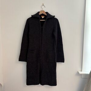 J.Crew Dark Gray Alpaca Wool Long Cardigan Sweater - Size Medium